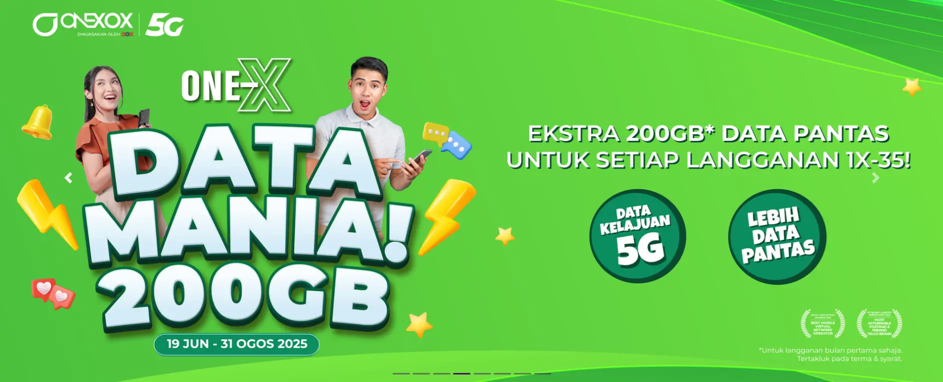 Data Mania Extra Data for ONEXOX Prepaid